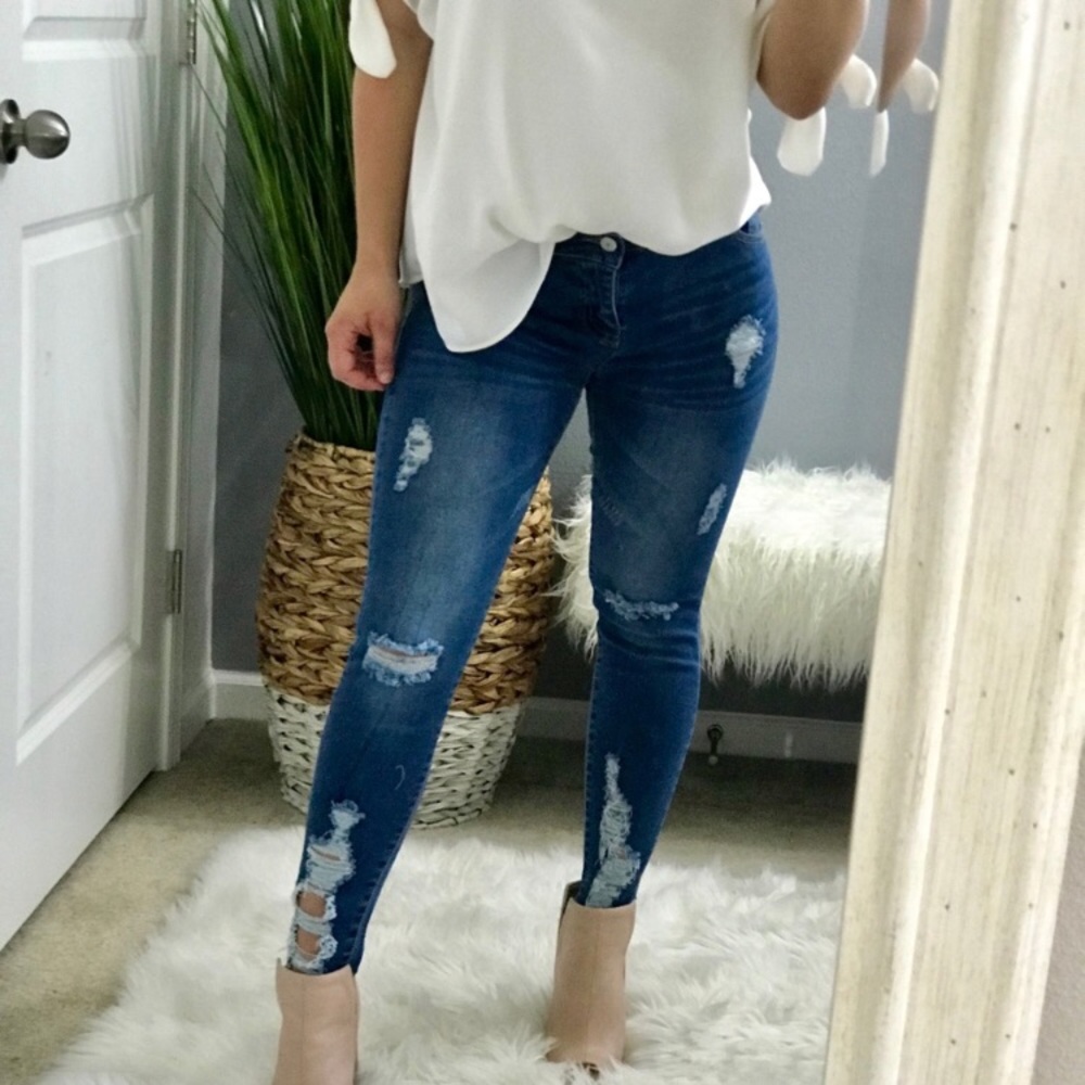 Distressed jeans